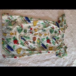 J. crew off the shoulder Hawaiian print dress